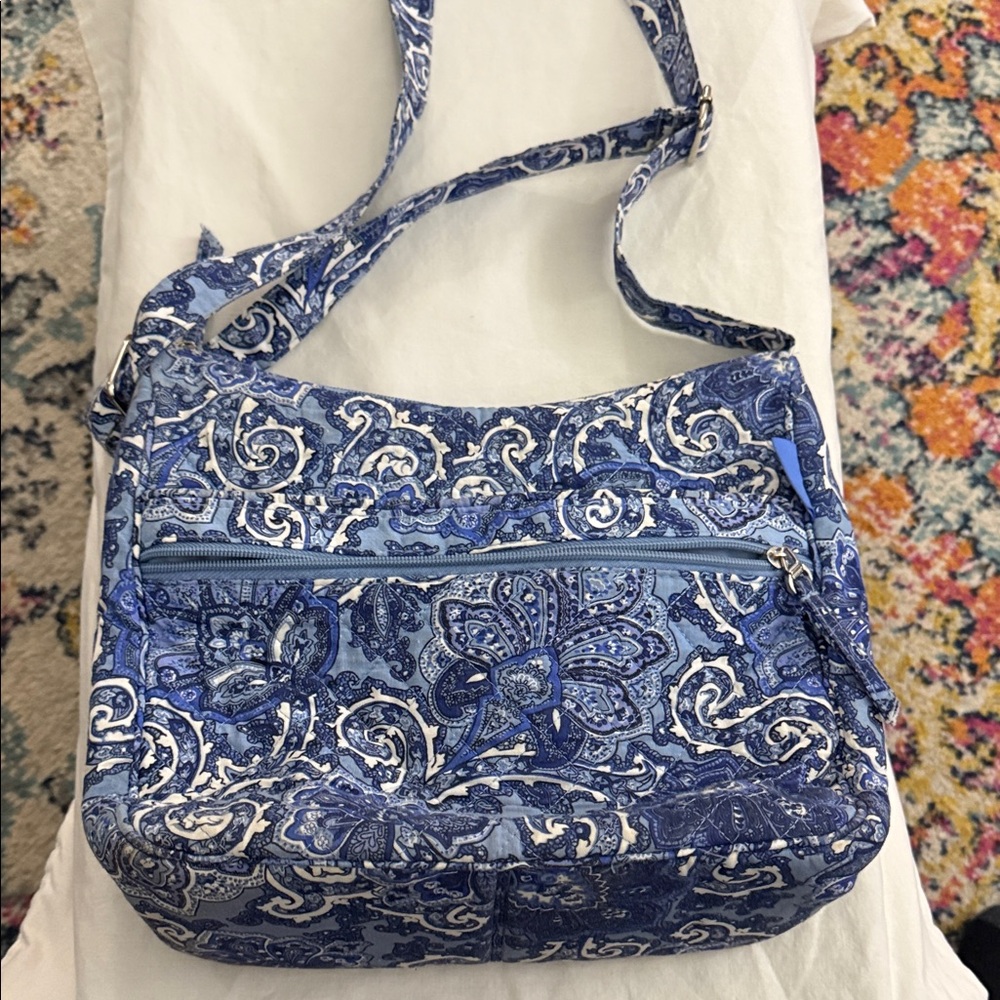 Blue Paisley Crossbody Bag